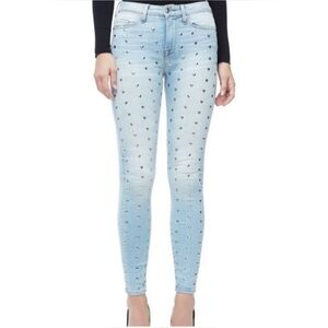 Good American Good Legs Heart Studded Jeans size 14/32